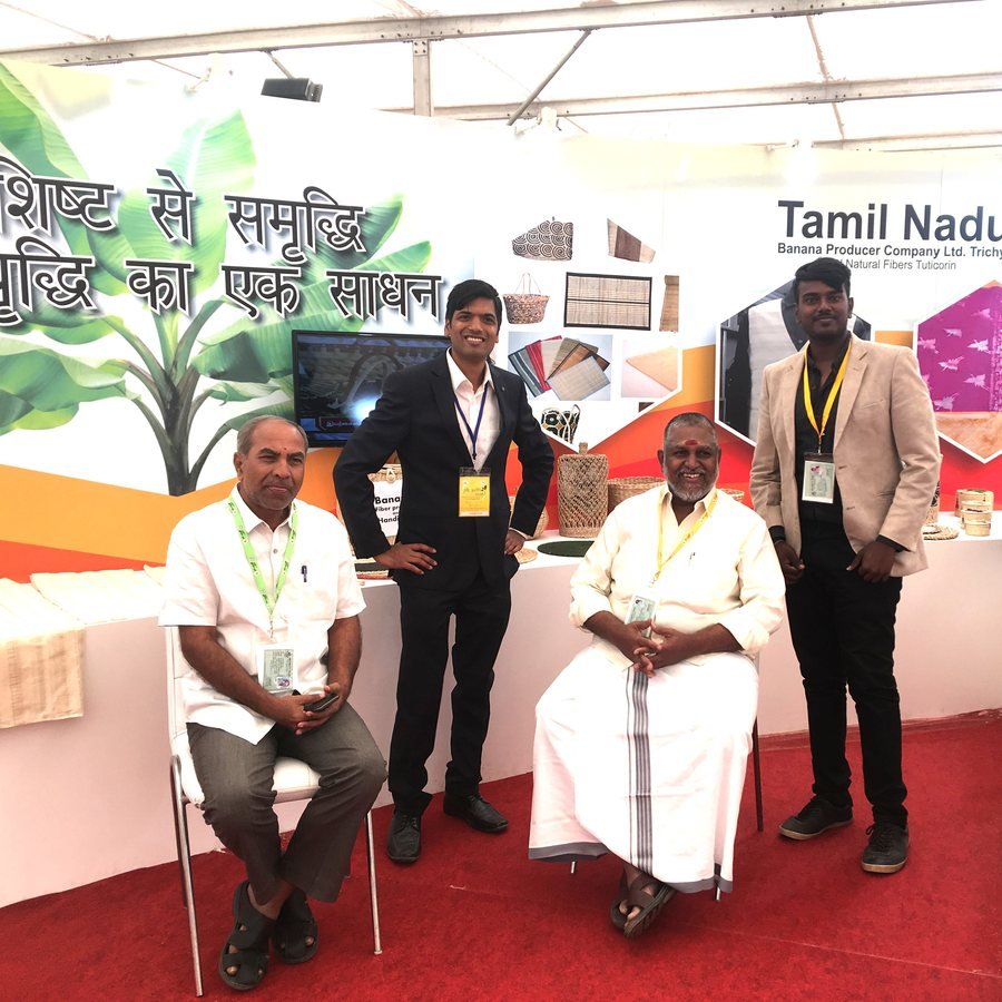 Alfa Drones team at the Tamil Nadu pavilion, Krishi Unnati 2018 agricultural exhibition